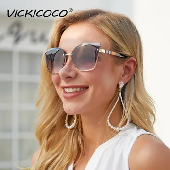 Lüks Kedi Gözü Çerçevesiz Şerit moda güneş gözlükleri Erkekler Kadınlar 2021 Moda Çerçevesiz Shades UV400 Vintage Gözlük Oculos de sol
