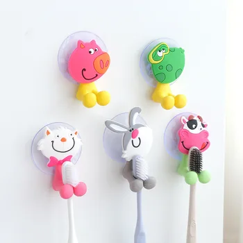 Ev Diş Fırçası Tutucu Sevimli Karikatür Renk Küçük Hayvan Enayi Tipi Diş Fırçası Tutucu Emme duvar rafı