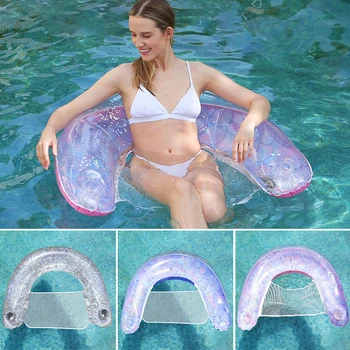Moda Yüzen Hamak Çok Yönlü şişme yatak Su Hamak Rahat şişme havuz sandalyesi Ev Havuzu Ekipmanları