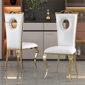 Paslanmaz çelik yemek sandalyeleri Modern yemek masası Sandalyeleri Ev Mobilyaları İskandinav Pazen yemek sandalyesi Restoran Arkalığı Sandalye