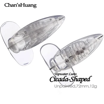 Chan'shuang 10 ADET 7.2 CM 12G Boyasız Topwater Ağustosböceği şeklindeki Wobbler Balıkçılık Cazibesi DIY Mücadele Boş Yem