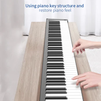 88 Tuşları Klavye Piyano Taşınabilir Dijital Piyano lcd ekran Dahili Hoparlörler şarj edilebilir pil BT Bağlantısı