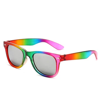 Çiçek dürbünü Gözlük Modası UV400 Açık Renkli Gökkuşağı Güneş Gözlüğü (10 adet / grup)
