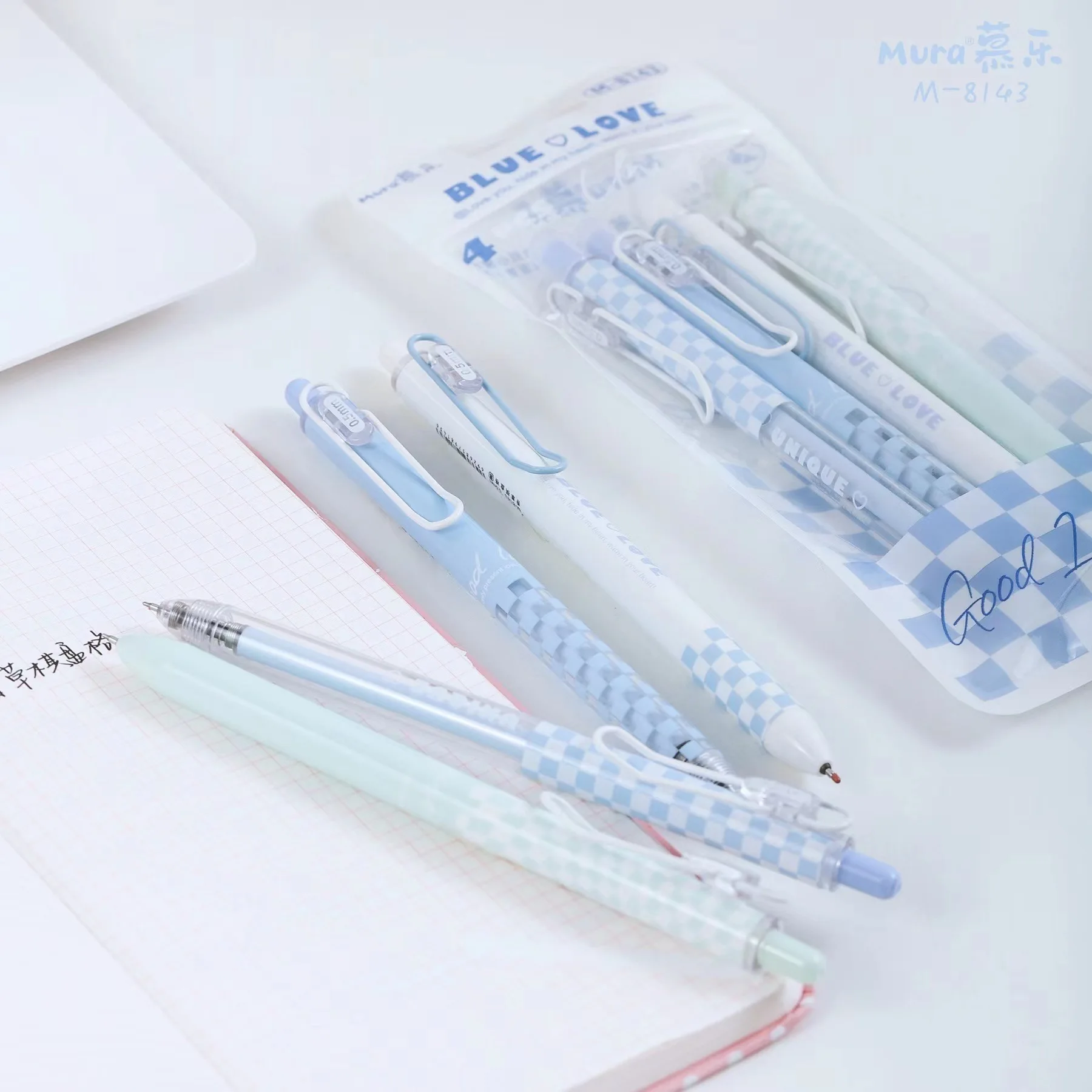 4 adet Basın Nötr Kalem Çantası Taze ve Basit 0.5 Siyah ST İmza Kalem Jel Kalemler Kore Kırtasiye
