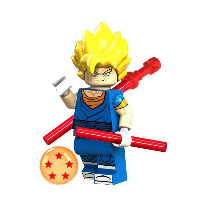 Dragon topu Karikatür Süper Saiyan Son Goku Vegeta çocuk Monte Yapı blok oyuncaklar