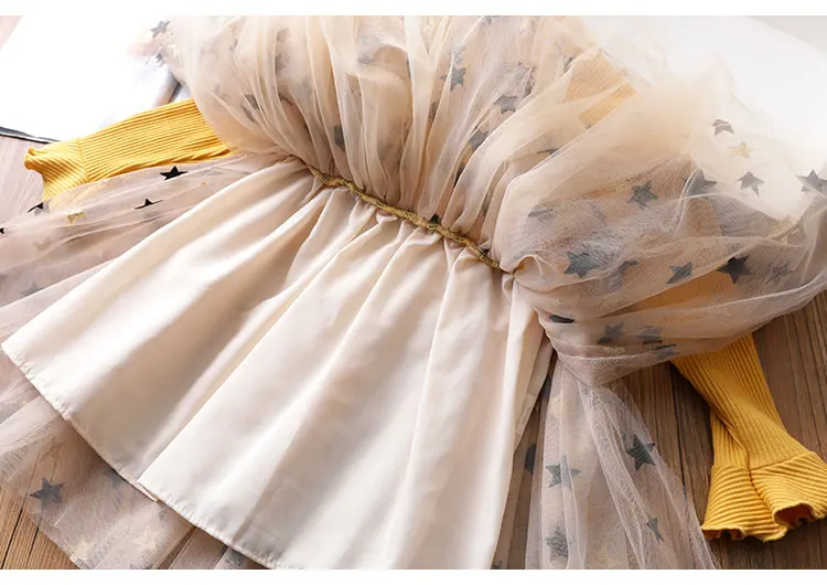 Sonbahar / Kış Örme Pullu Uzun Kollu Kız Prenses Elbise Fantezi kız sonbahar giysileri 2021 3-8T Çocuk Doğum Günü Partisi Vestido