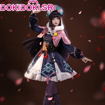STOKTA Yun Jin Cosplay Kostüm Oyunu Genshin Darbe DokiDoki-SR Yunjin Çin Opera Kıyafet Yun Jin Lolita Elbise Cadılar Bayramı