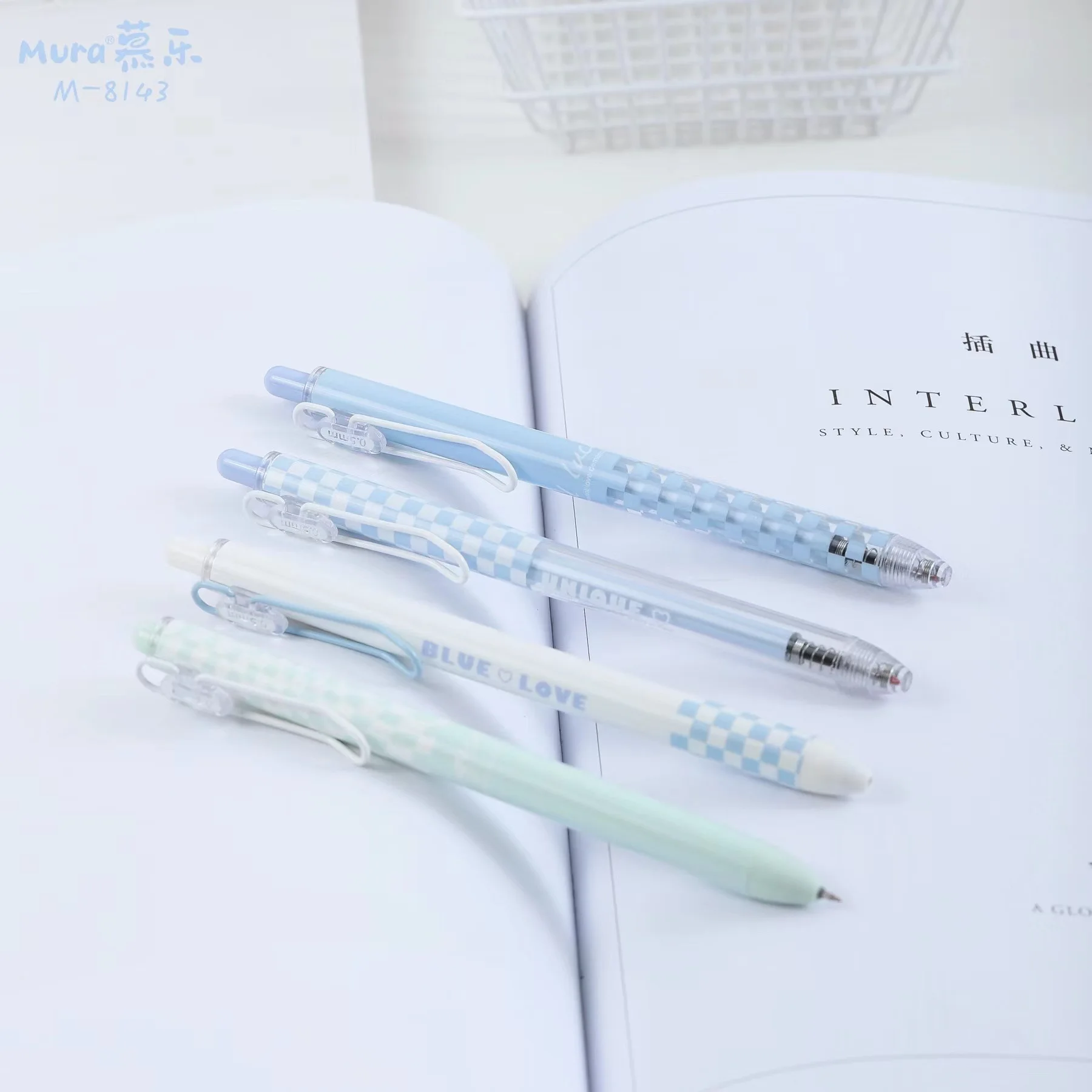4 adet Basın Nötr Kalem Çantası Taze ve Basit 0.5 Siyah ST İmza Kalem Jel Kalemler Kore Kırtasiye