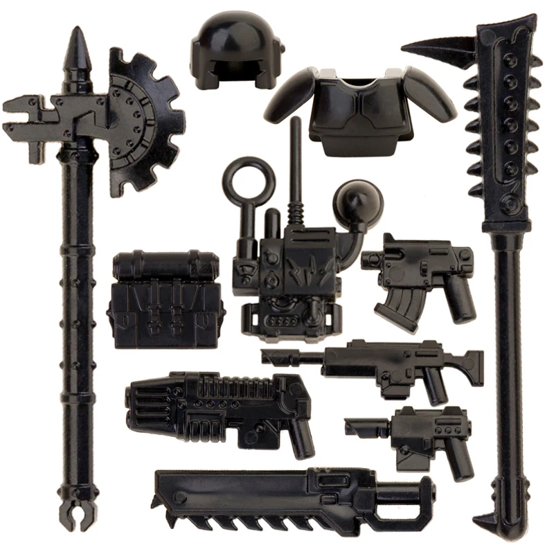 MOC askeri yapı taşı asker figürü silah silah gümüş ışık çubuğu kılıç silah askeri tuğla hediye oyuncaklar çocuk J029