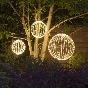 Çok renkli dize ışıkları Asılı ışıklar LED sihirli aydınlatma topu 3D LED ışıklı yılbaşı topu Noel Alışveriş Merkezi Sokak Dekor