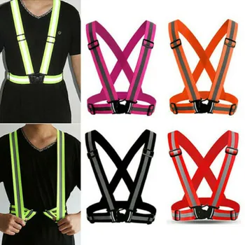 Ayarlanabilir Güvenlik Yelek Vurgulamak Yansıtıcı Sapanlar Gece Çalışma Koşu Sürme Giyim Yelek Elastik Bant Güvenlik Ceket