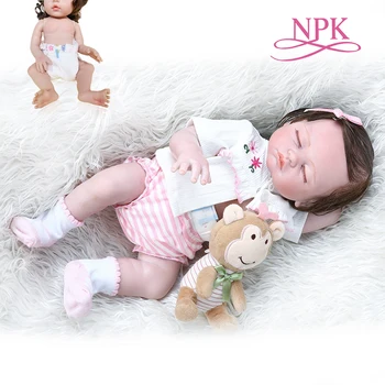 48 CM uyku bebe bebek reborn tatlı premie bebek boyutu bebek el detaylı boyama pinky bak Anatomik Olarak Doğru kız gövde