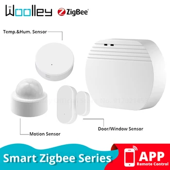 Woolley Zigbee Takım Zigbee Ağ Geçidi Sıcaklık ve Nem Sensörü Hareket Sensörü Kapı / Pencere Sensörü Zigbee 3.0 Akıllı Ev Serisi