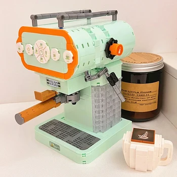 Lezı 01008 Ev Otomatik Çok Fonksiyonlu Kahve Makinesi İçecek Makinesi DIY Mini Blokları Tuğla Bina Oyuncaklar Çocuklar için hiçbir Kutu