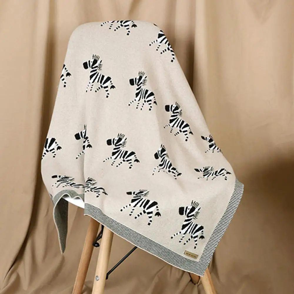 Bebek kundak battaniyesi Battaniye Karikatür 100x80cm Bebek Zebra Desen Arabası Kapağı