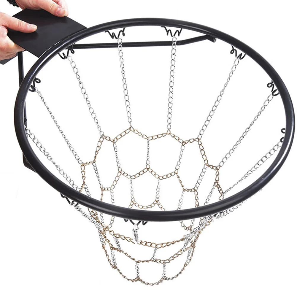 Evrensel Ağır Hoop Eğitim basketbol potası ağı Kapalı Zincir Gol Dayanıklı Açık Hava Oyunları Galvanizli Çelik Standart Spor