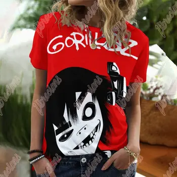 Yaz Harajuku İNGİLTERE Rock Grubu Gorillaz T Shirt Cosplay Giyim 3D Baskı Erkekler Kadınlar Hip Hop Streetwear Kazak Eşofman Erkek Tees