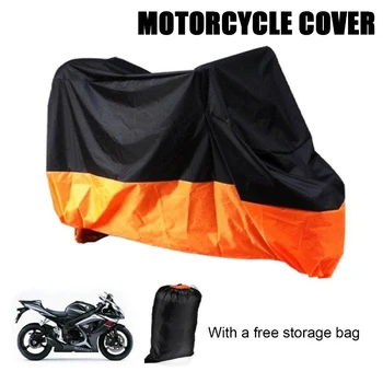 180T motosiklet örtüsü Su Geçirmez Anti-UV Rüzgar Geçirmez Kar Geçirmez Motosiklet Koruyucu Kapak saklama çantası