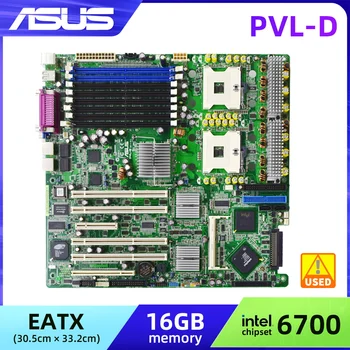 Soket 604 Anakart ASUS PVL-D Kiti Xeon DDR2 SSI EEB 3.51 Intel E7520 MCH Çift VGA PCI-E X16 Yuvası
