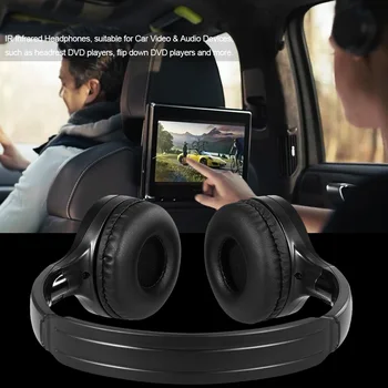 IR Kızılötesi kablosuz kulaklıklar Stereo kulaklık Araba Kablolu Kulaklık Çift Kanal Araç içi DVD Oynatıcı
