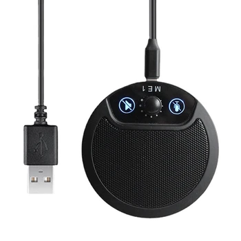 USB Kondenser Mikrofon Bilgisayar Konferans kayıt mikrofonu 360 Derece Pikap Mikrofon Dizüstü masaüstü bilgisayar