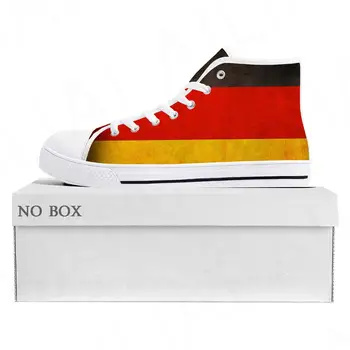Alman Bayrağı Yüksek Top yüksek kaliteli ayakkabılar Mens Womens Genç Kanvas Sneaker Almanya Rahat Çift Ayakkabı Özel Ayakkabı