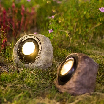 Bahçe güneş lambası dış dekorasyon su geçirmez LED ışıkları avlu parça çim peyzaj aydınlatma simülasyon taş spot