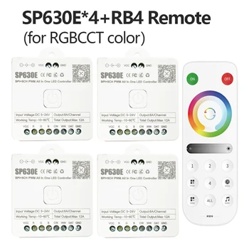 5ın1 SP630E Bluetooth PWM 2.4 G LED Denetleyici SPI Piksel W / CCT / RGB / RGBW / RGBCCT LED RB4 RC4 için 5050 3528 FCOB Uzaktan Kumanda